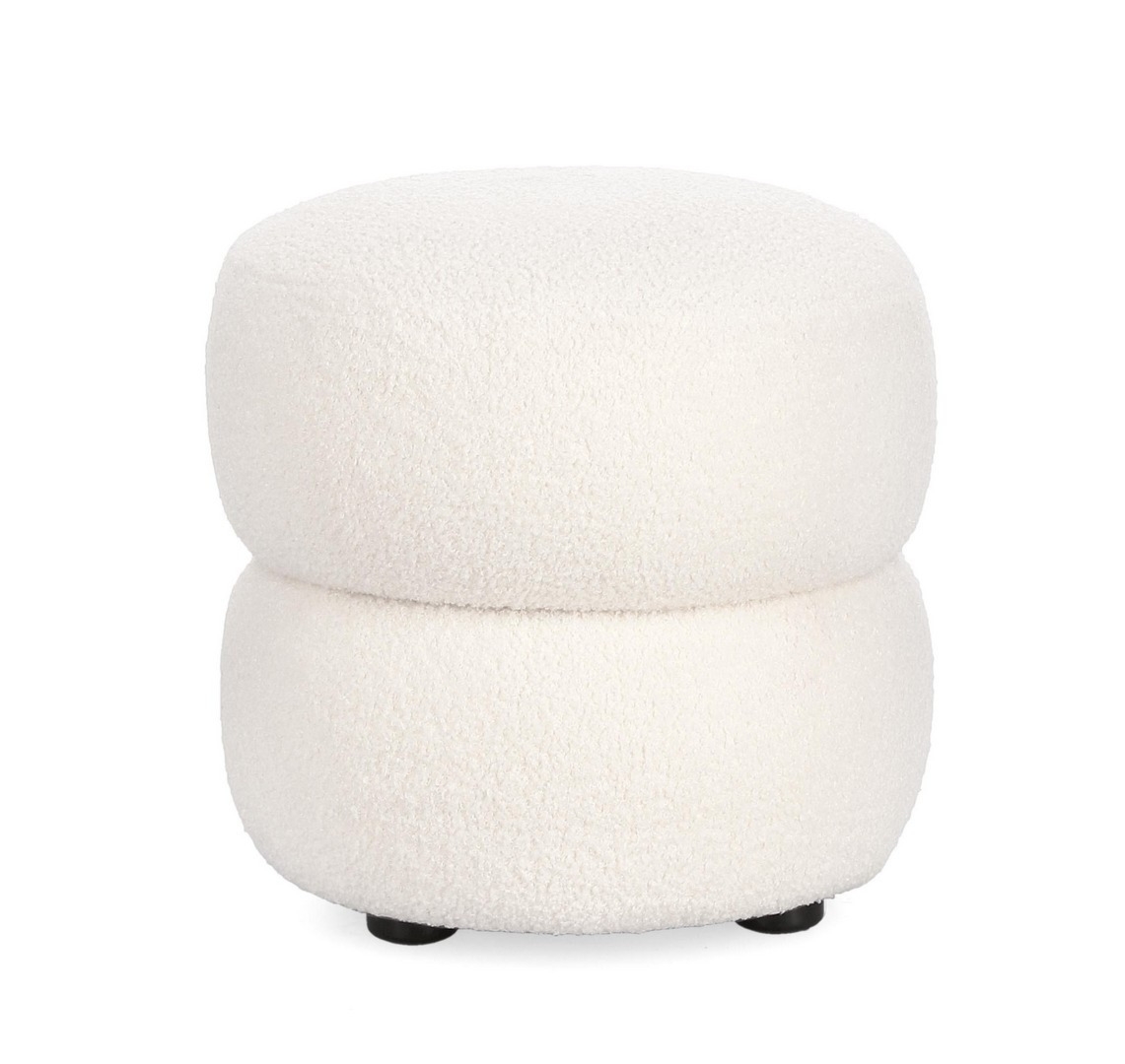 Stołek Gabby biały Ø41x39h tapicerka PET PU Bizzotto