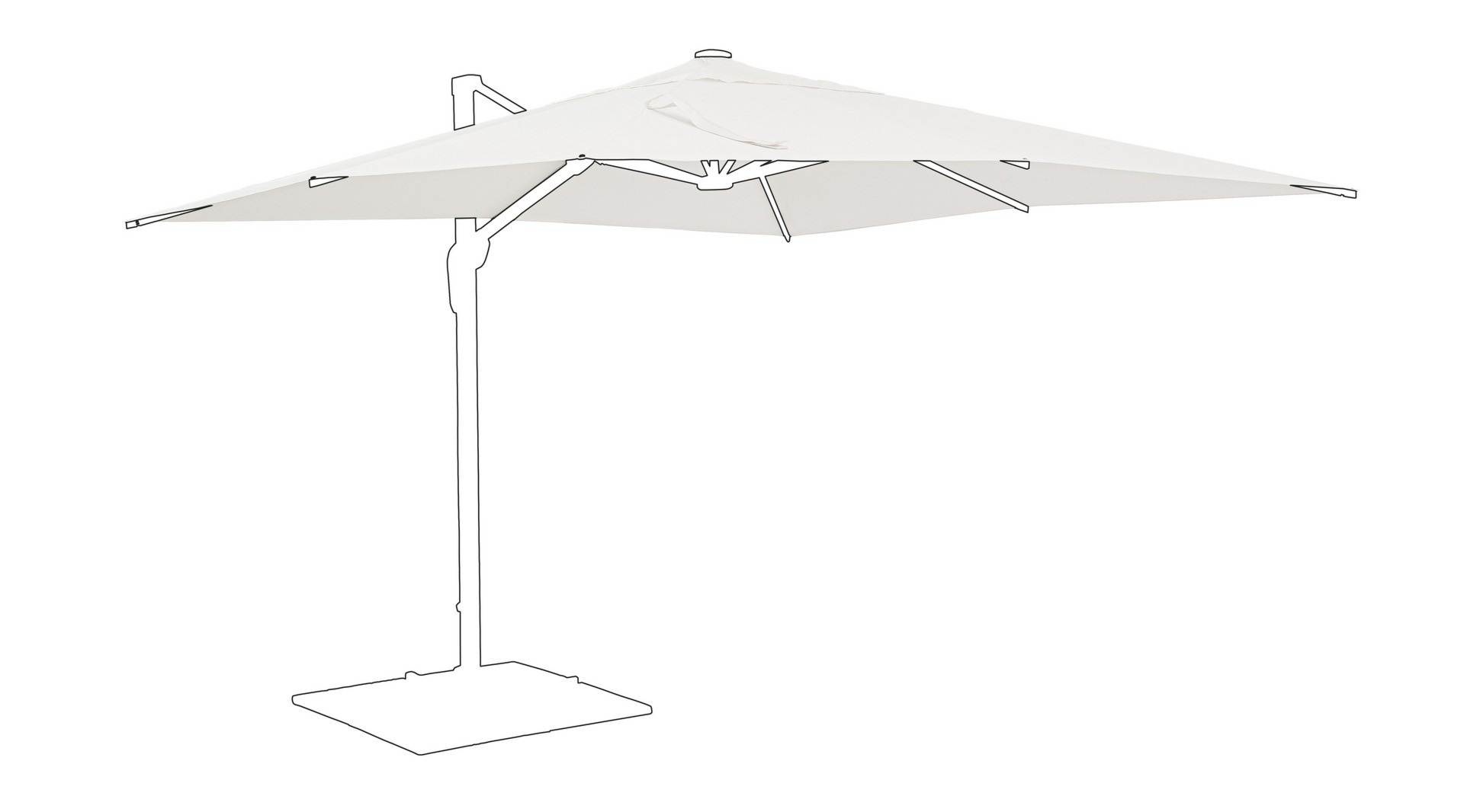 Poszycie do parasola VEGA VEGA biały 300x300 z poliamidu Bizzotto