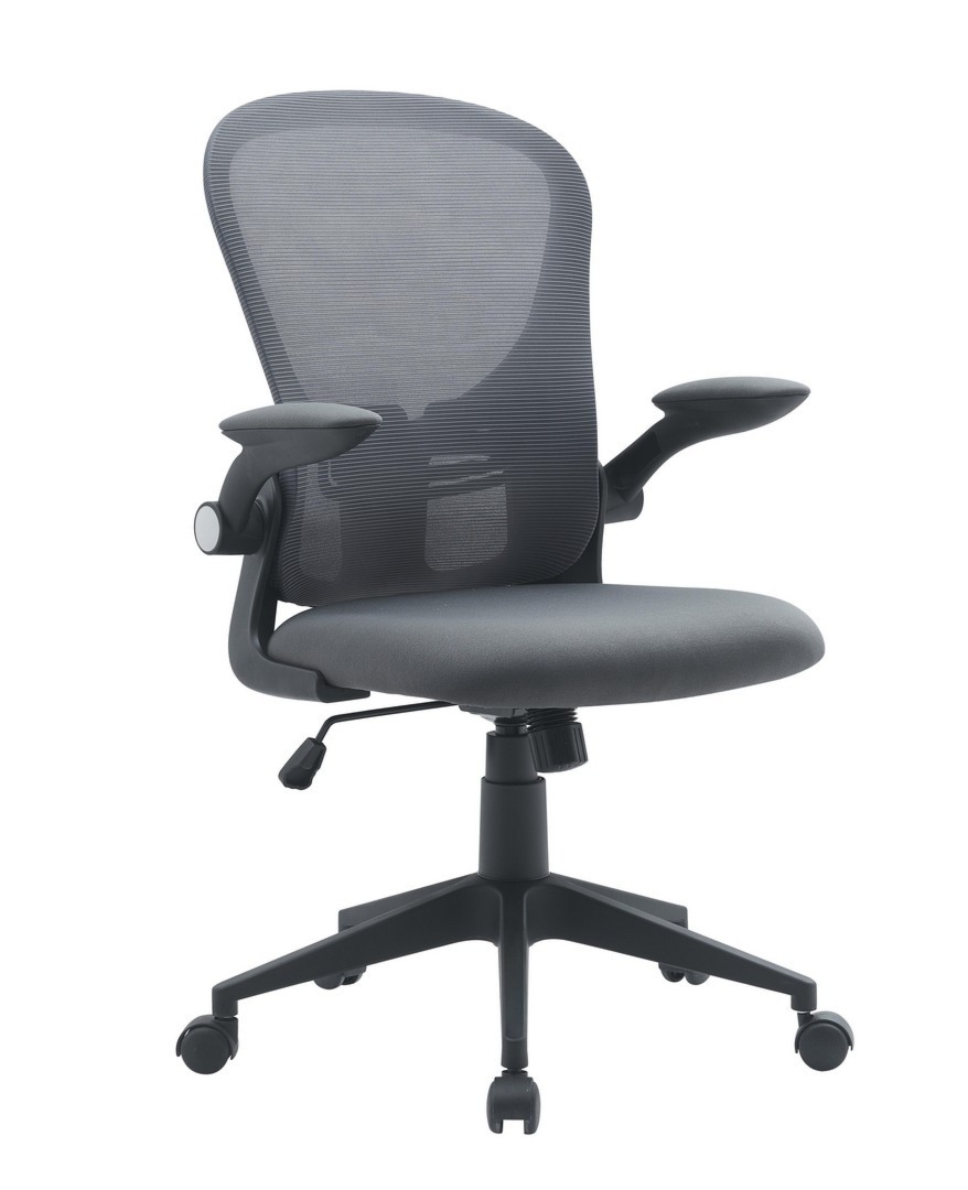 Fotel biurowy Kempton szary 61x58x109cm Ø68 PU i PET z podłokietnikami Bizzotto