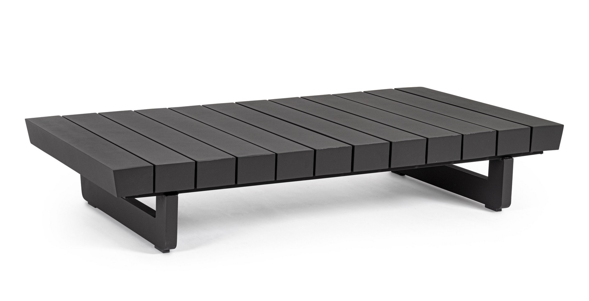 Stolik kawowy niski INFINITY antracytowy 126x73.5 aluminiowy Bizzotto