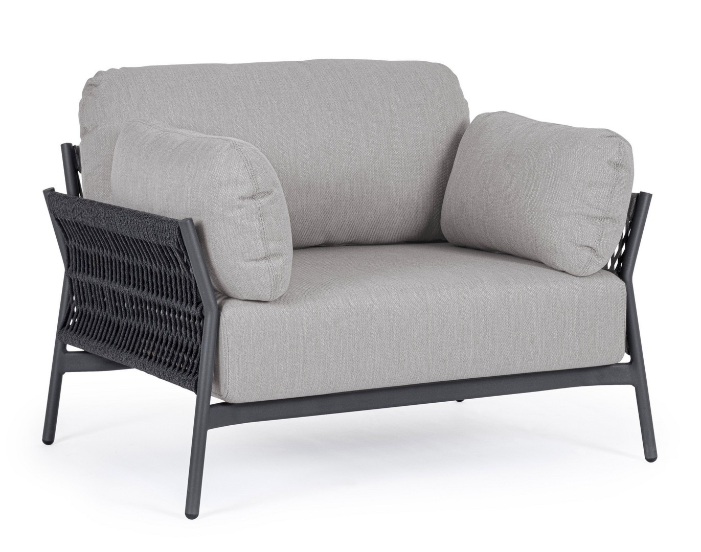 Fotel ogrodowy PARDIS antracytowo-szary 99x80 aluminiowa z liną olefinową Bizzotto