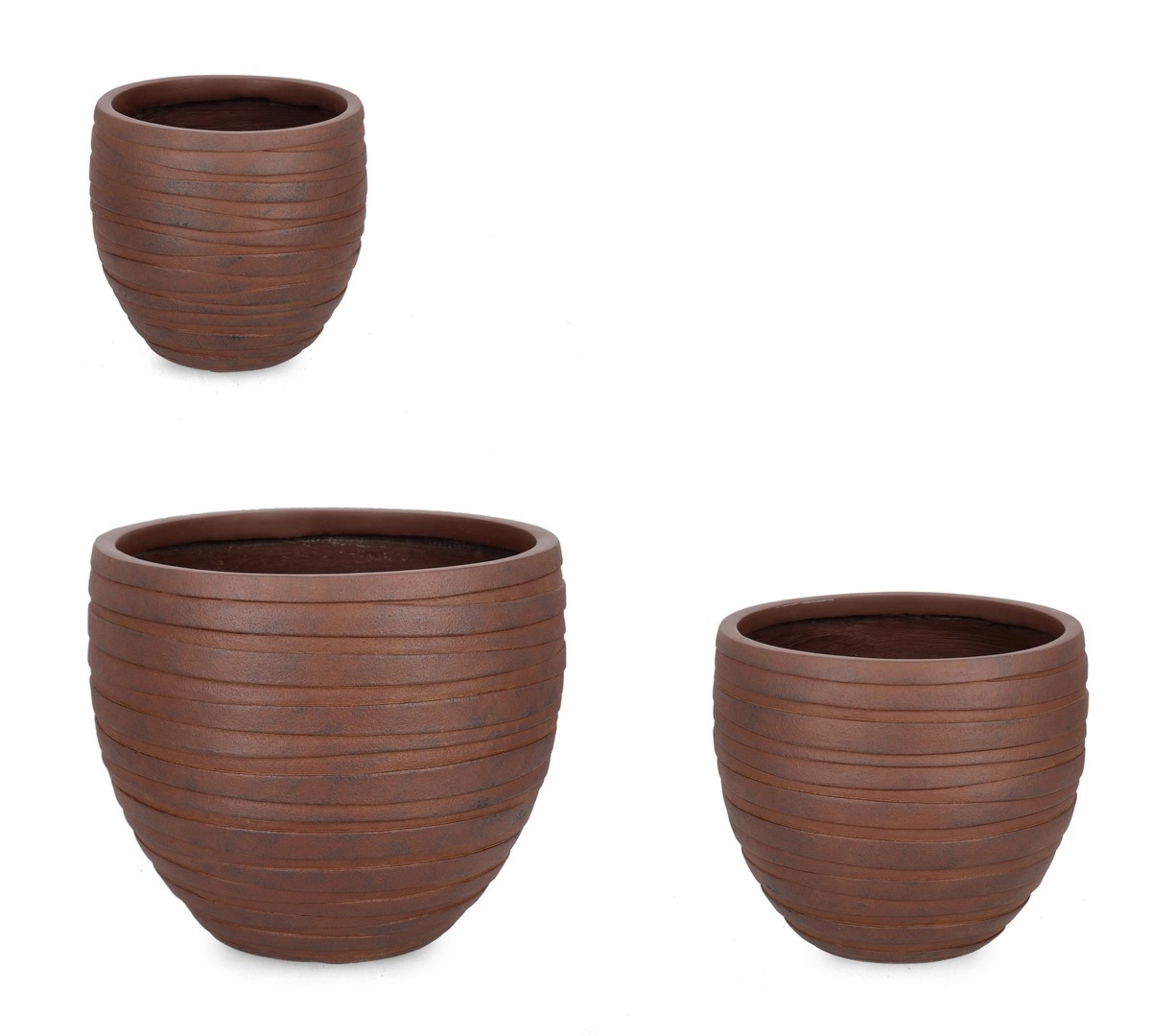 Zestaw donic ogrodowych STRIPS rdzawy Ø27,Ø36,Ø46 z włókna szklanego i gliny Bizzotto