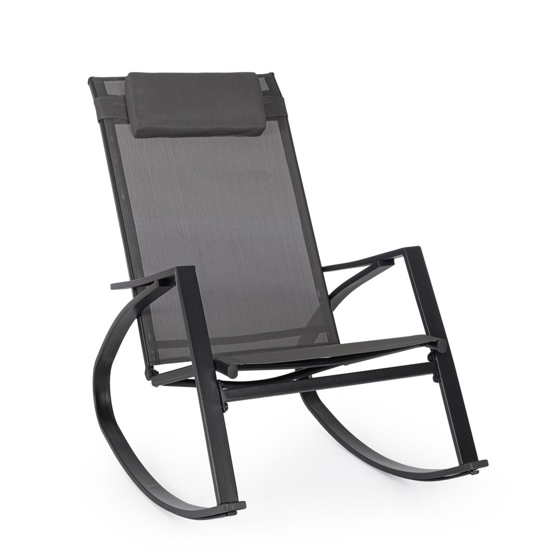 Fotel bujany ogrodowy ERCOLANO antracytowy 60x107 stalowy Bizzotto