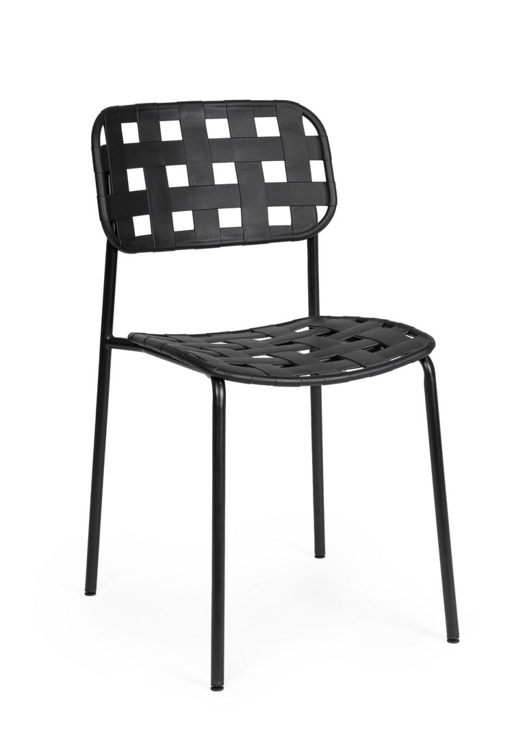 Krzesło ogrodowe CLOVER czarne 52x40 stalowe Bizzotto