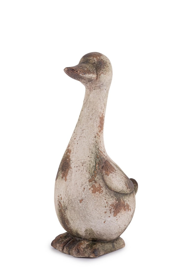 Dekoracja kaczka BEIGE beżowa 23x20x55h z magnezu Bizzotto