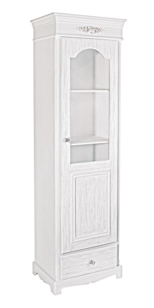 Witryna Blanc białe matowe 50x34x170cm MDF Bizzotto