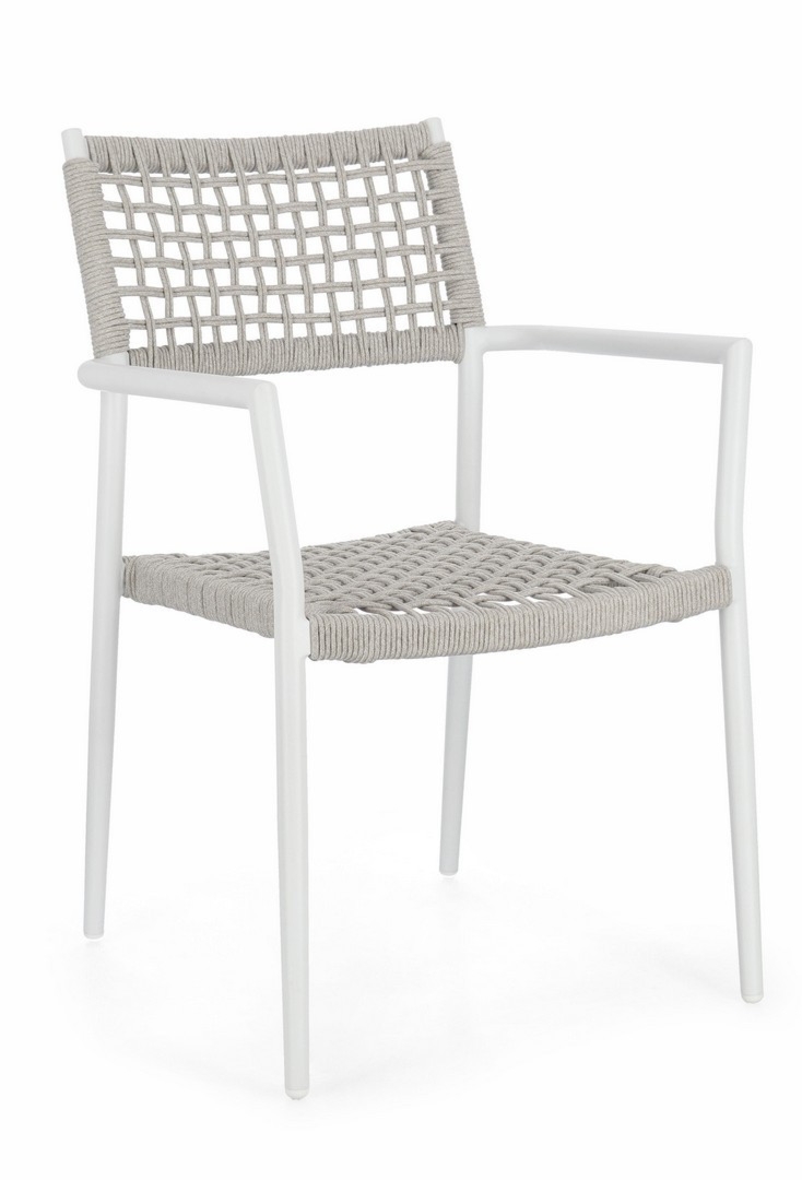 Krzesło ogrodowe CALETA białe 56x60 aluminiowe Bizzotto