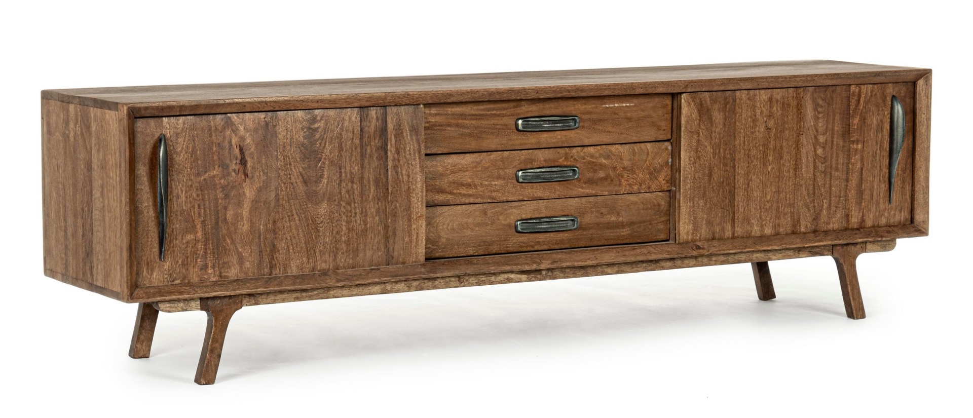 Szafka RTV Sherman brązowa 200x43x60cm drewno mango, MDF Bizzotto