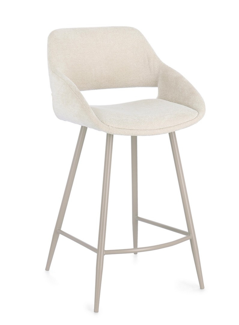 Krzesło Florence szare 50x50x97cm siedzisko PU PET stal Bizzotto