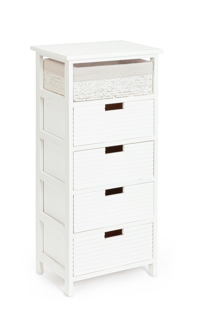 Komoda Leonie białe 40x29x90cm paulownia MDF Bizzotto