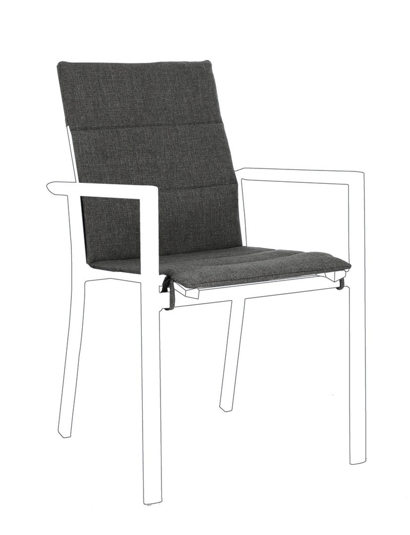 Poduszka na krzesło KONNOR ciemno-szara 91x41 wodoodporna olefinowa Bizzotto