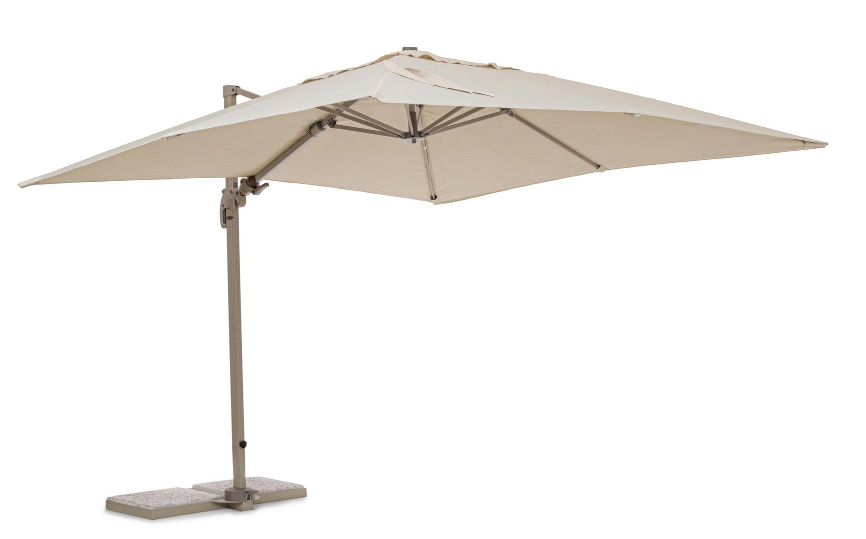 Parasol z nogą boczną SARAGOZZA piaskowy 300x300 aluminiowy Bizzotto
