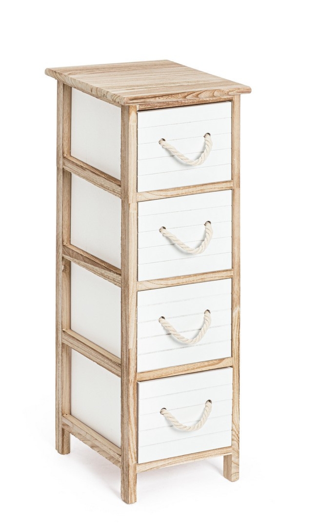 Komoda Yvette białe 26x32x80cm paulownia MDF Bizzotto