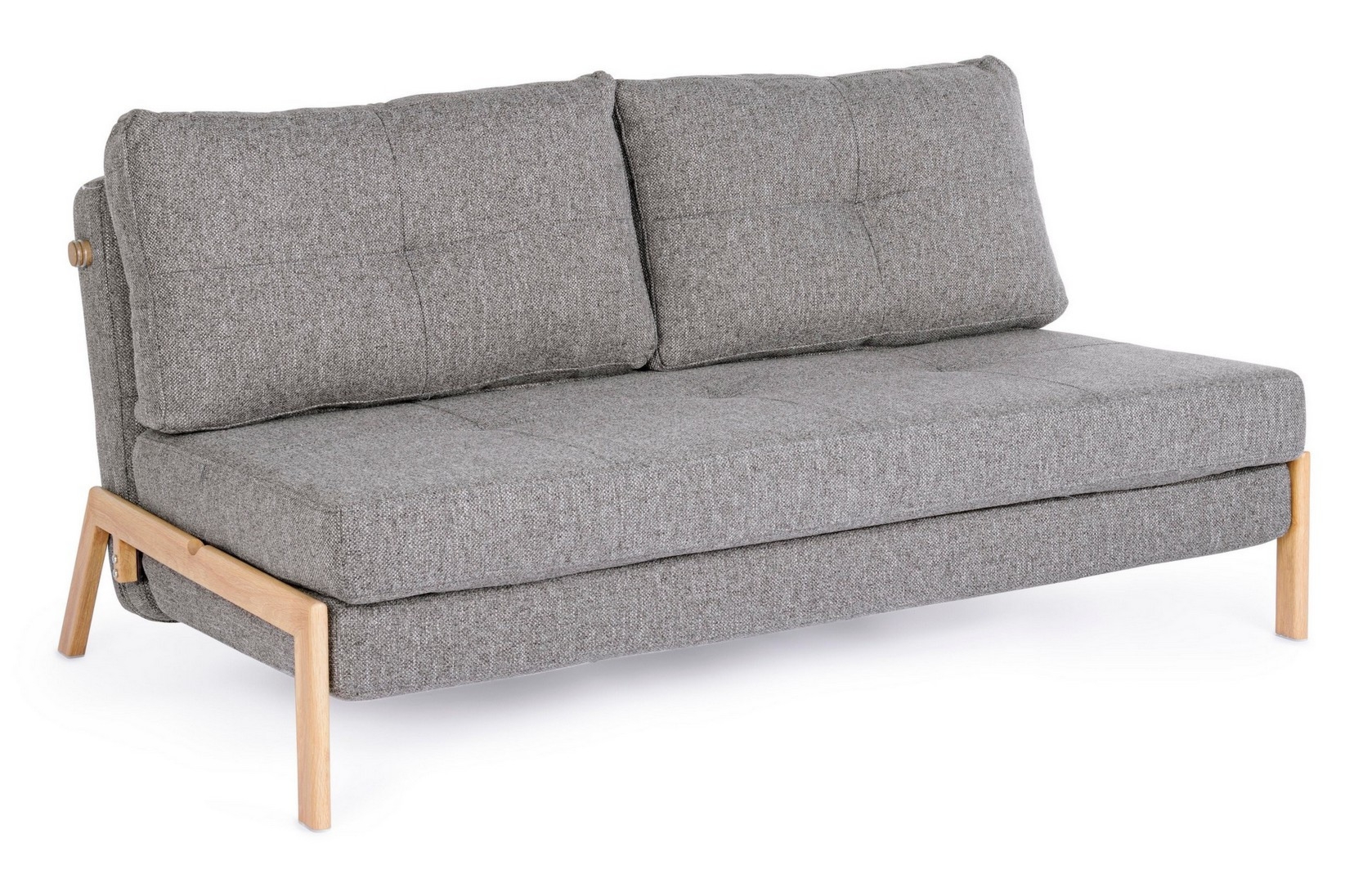 Sofa z funkcją spania Hayden szare 151x198x36cm stal PU PET Bizzotto