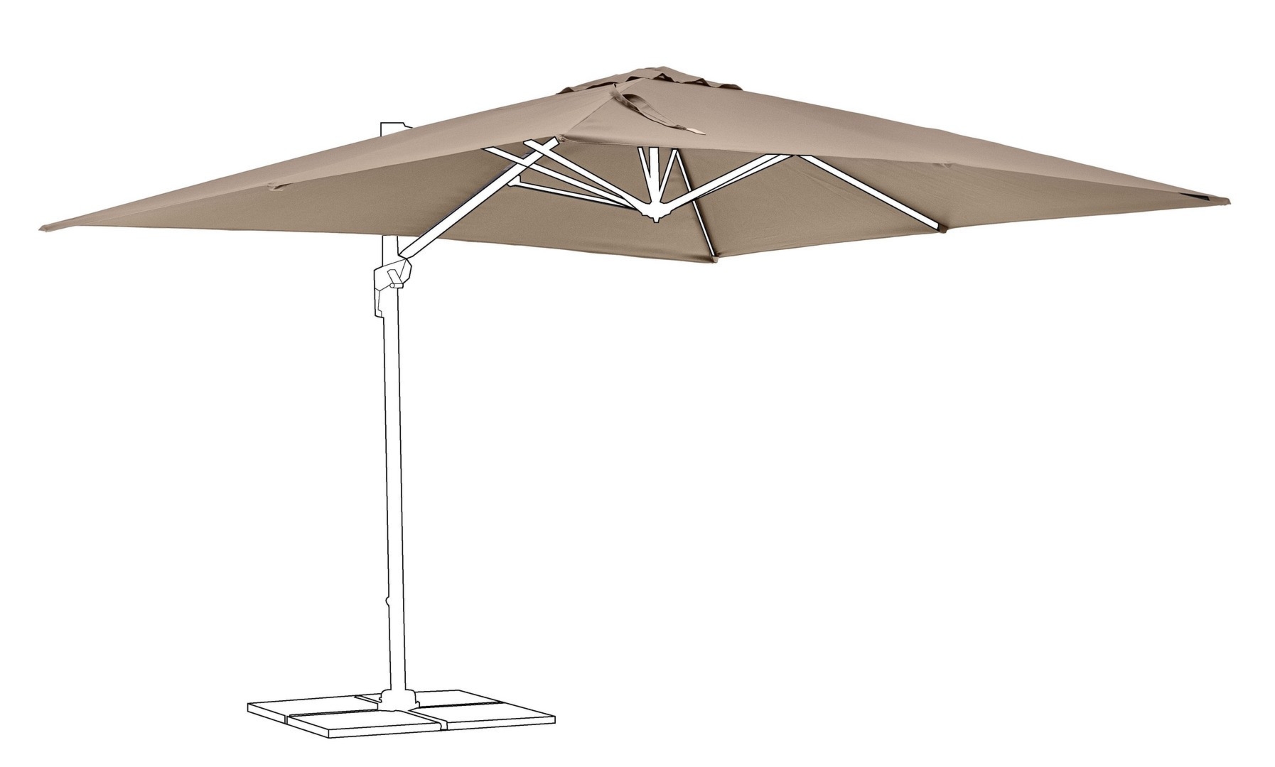 Poszycie do parasola SIVIGLIA PORTO taupe 300x300  z poliamidu Bizzotto