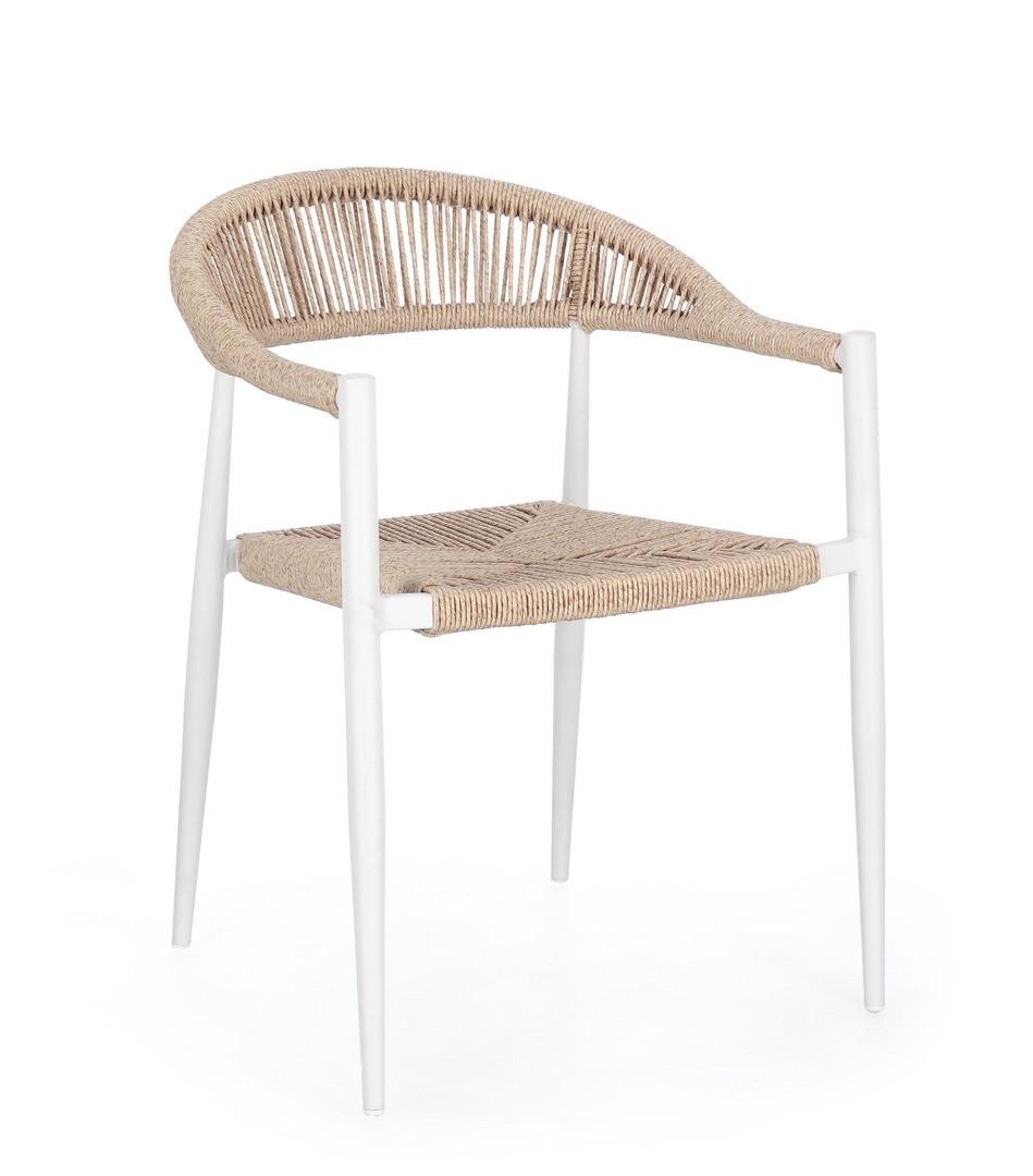 Krzesło ogrodowe JANDIA białe 56x60 aluminiowe Bizzotto