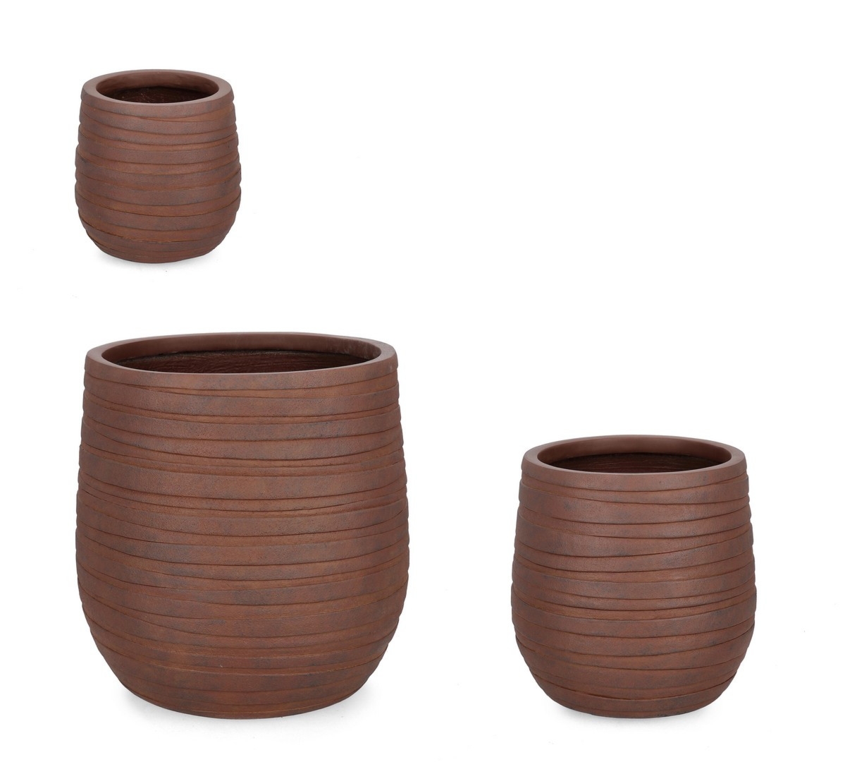Zestaw donic ogrodowych STRIPS rdzawy Ø22,Ø32,Ø44 z włókna szklanego i gliny Bizzotto