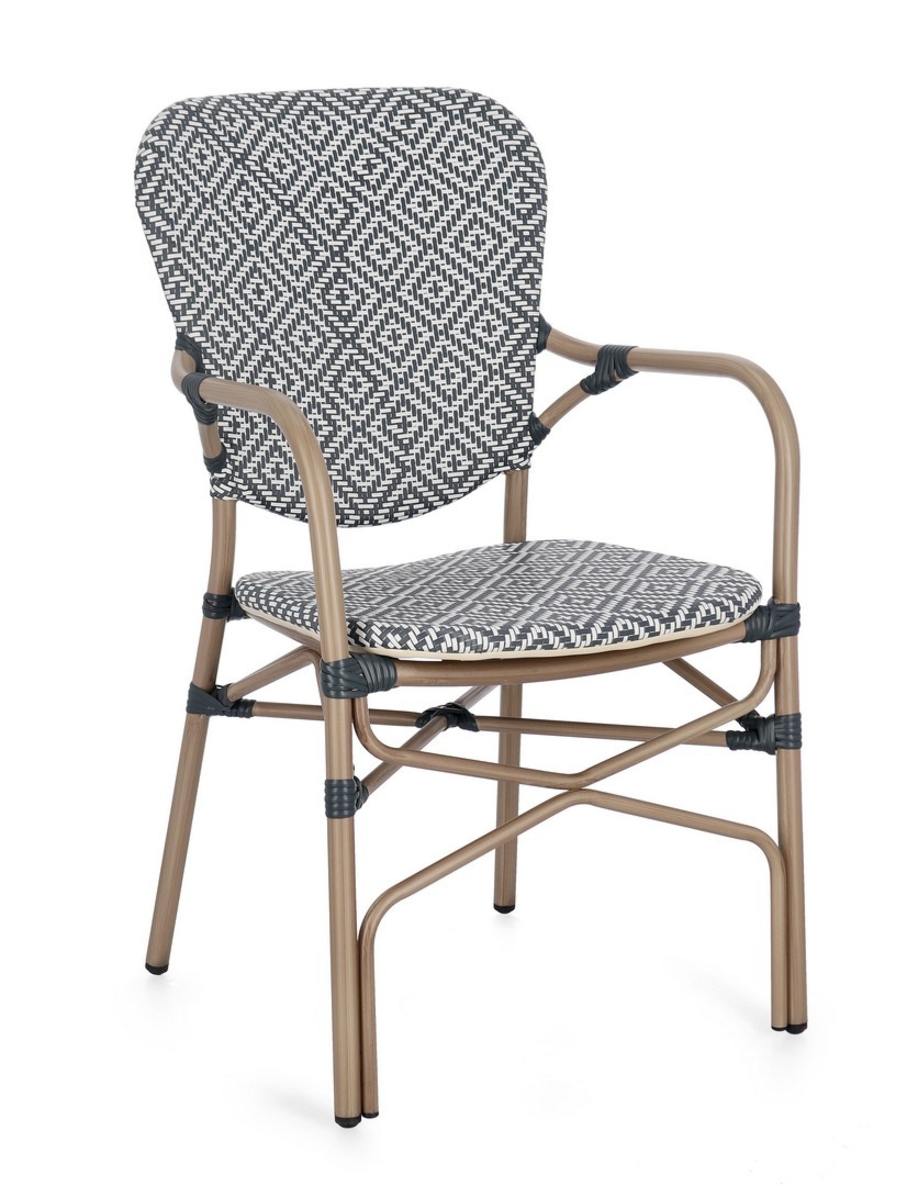 Krzesło ogrodowe CADEIRA niebieskie 55x62 aluminiowe z efektem drewna Bizzotto