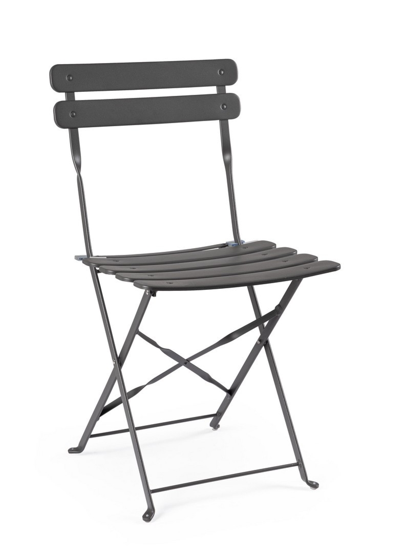 Krzesło ogrodowe YASMIN antracytowe 42x48 stalowe Bizzotto