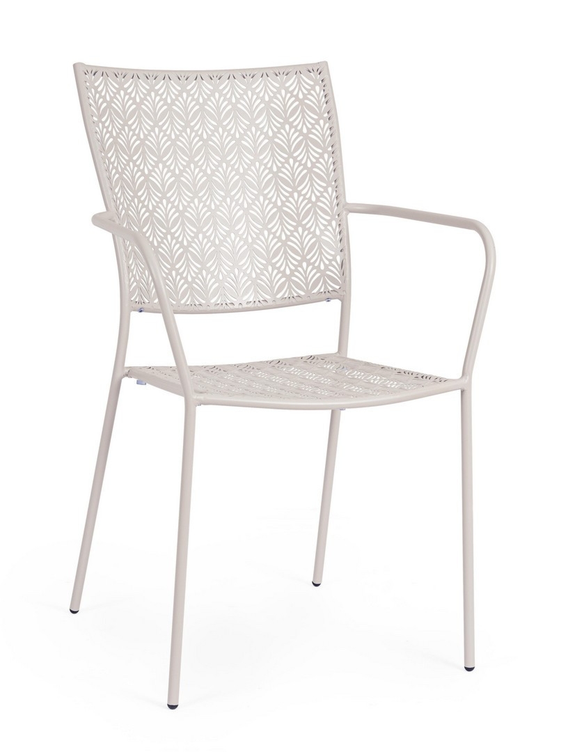 Krzesło ogrodowe LIZETTE jasnoszare 54x55 stalowy Bizzotto