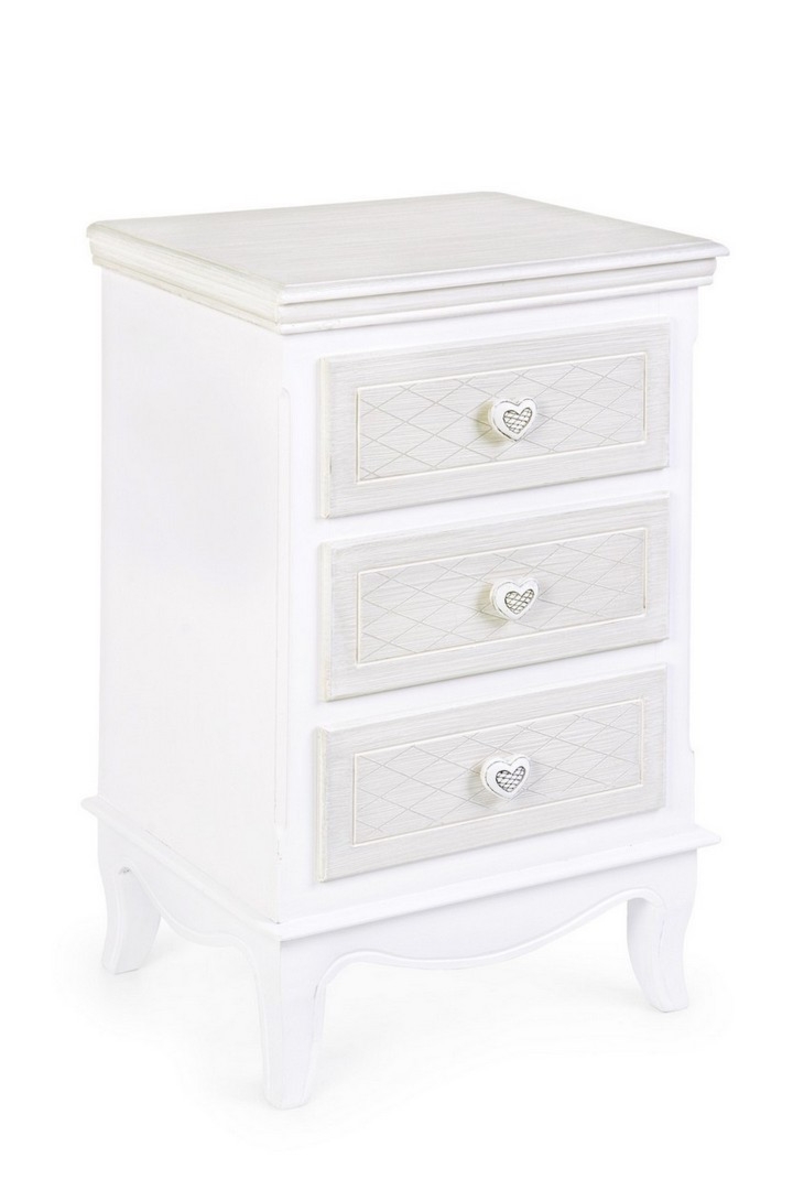 Komoda CHARLENE biała 41x33,5x68,5cm MDF Bizzotto