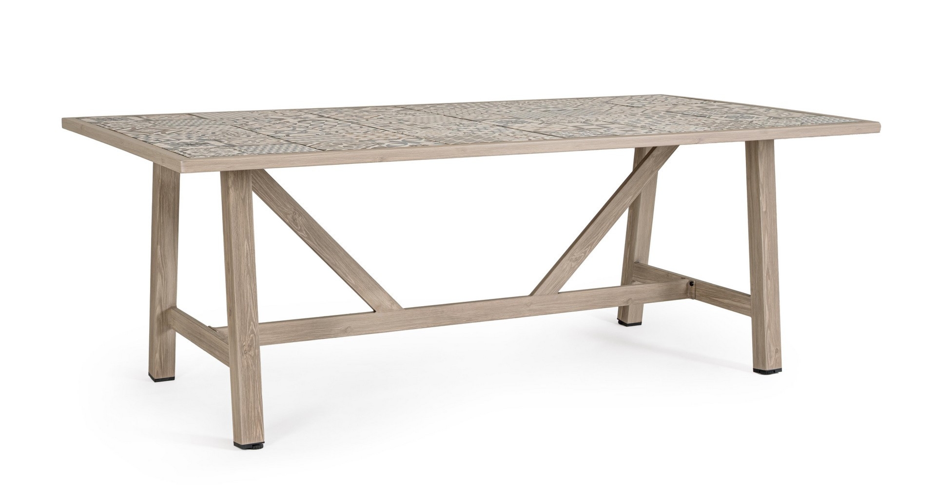 Stół ogrodowy KALIMERA timber 206x106 aluminiowy z efektem drewna Bizzotto