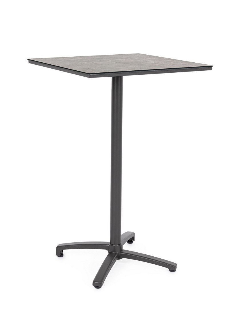 Stolik restauracyjny CLARET czarny 70x70 alumniowy z blatem z HPL Bizzotto