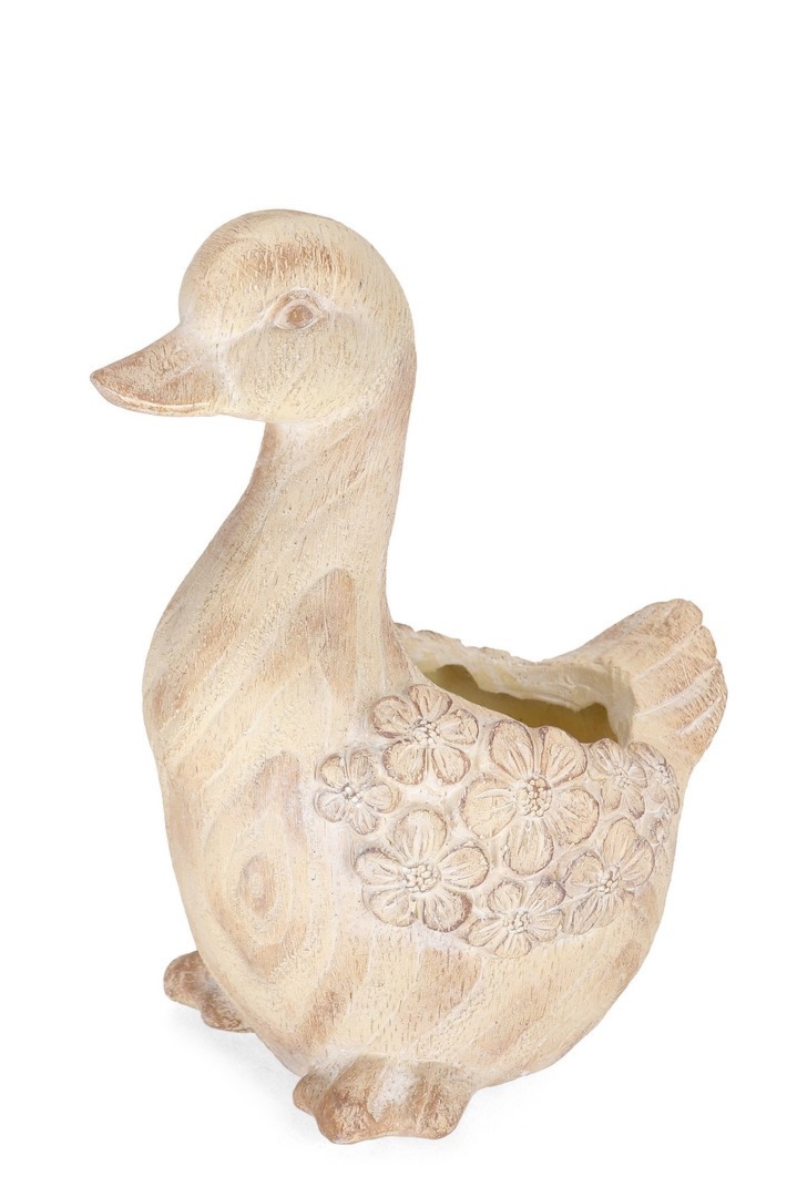 Donica w kształcie gęsi BLOSSY 34x24x43h z magnezu Bizzotto