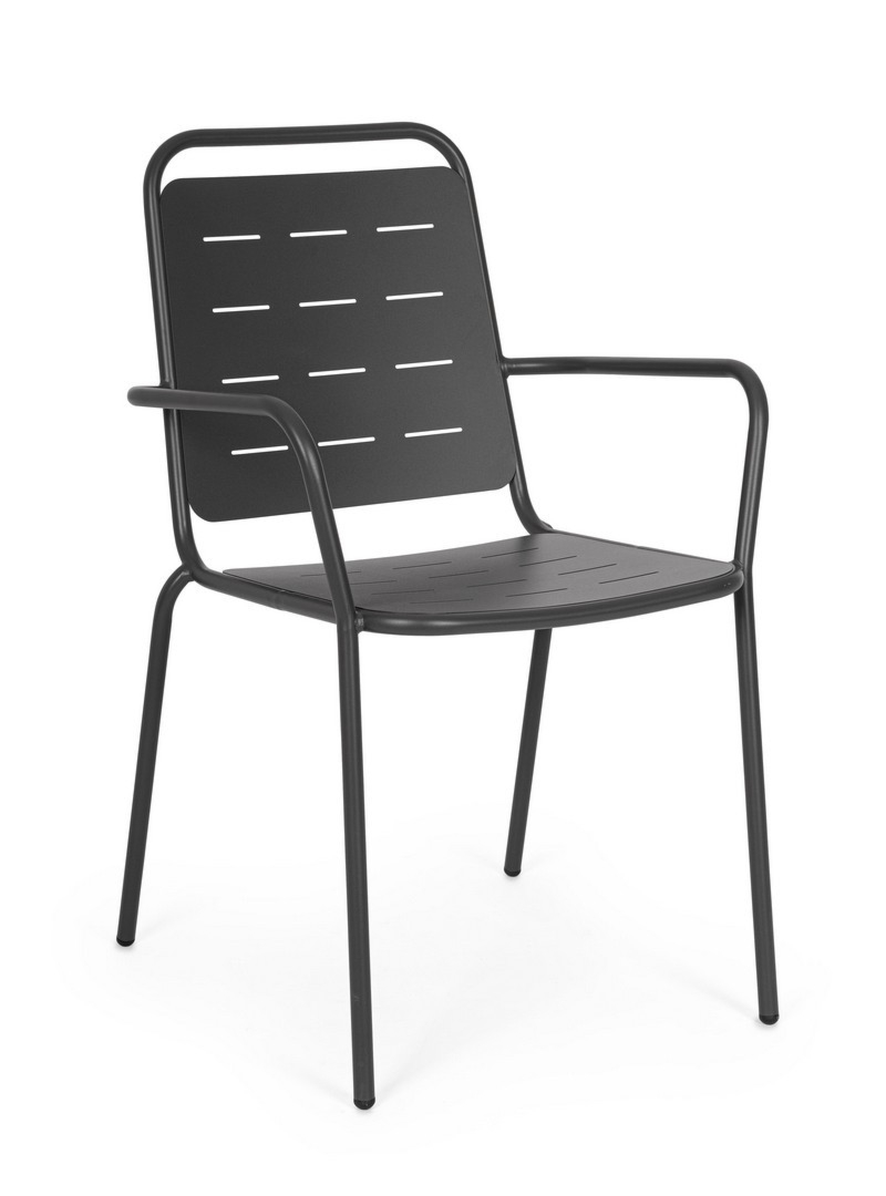 Krzesło ogrodowe YARA antracytowe 50x57.5 stalowe Bizzotto