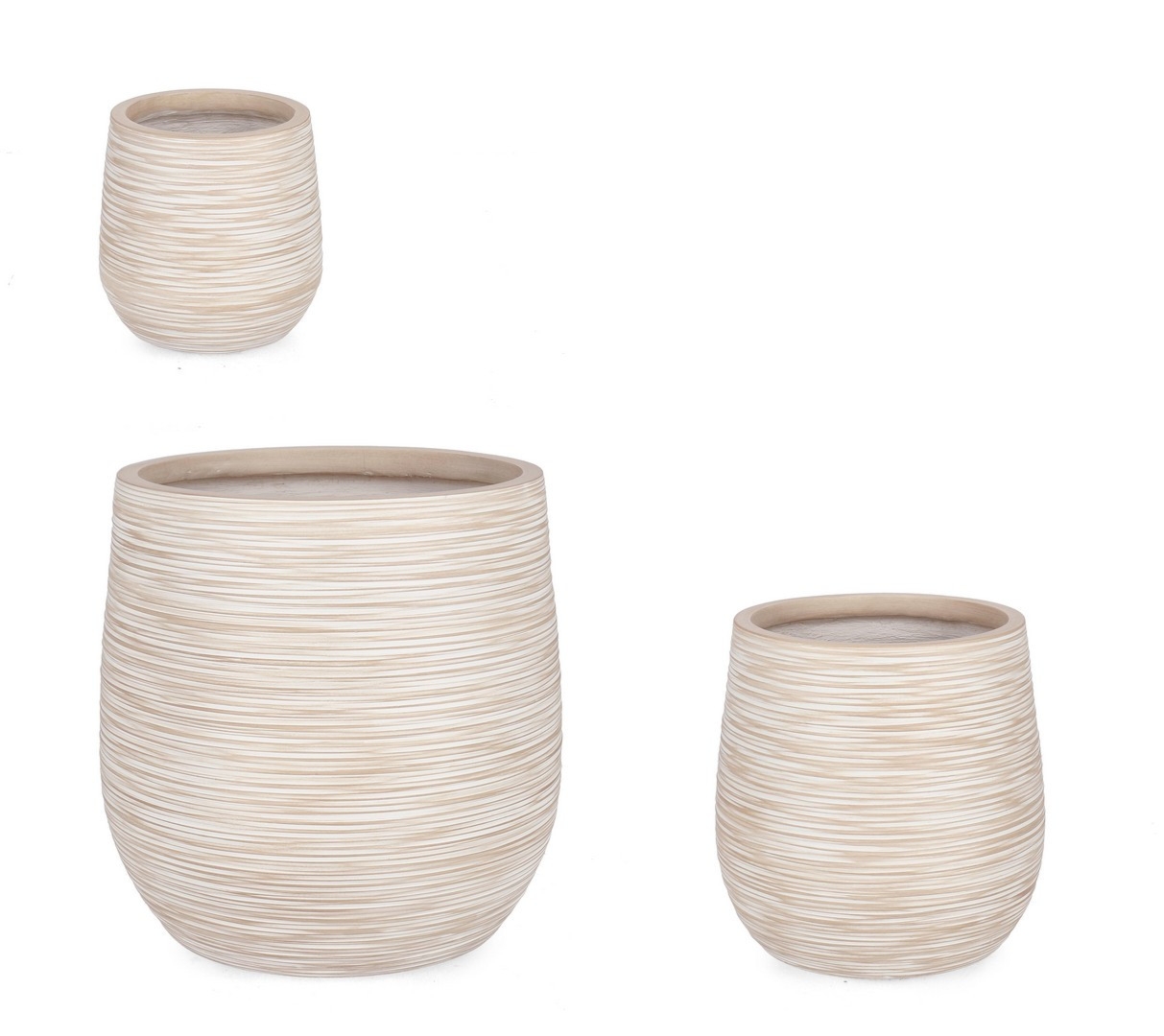 Zestaw donic ogrodowych SCRATCHY terakota Ø22,Ø32,Ø44 z włókna szklanego i gliny Bizzotto