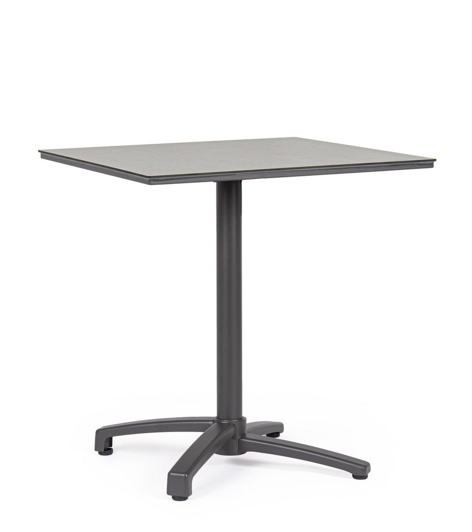 Stolik restauracyjny CLARET czarny 70x70 alumniowy z blatem z HPL Bizzotto