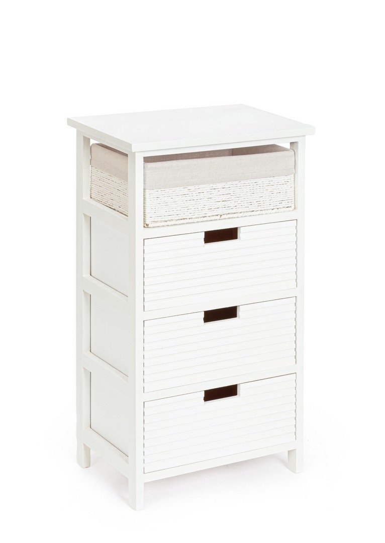 Komoda Leonie biały 40x29x73cm paulownia i MDF Bizzotto