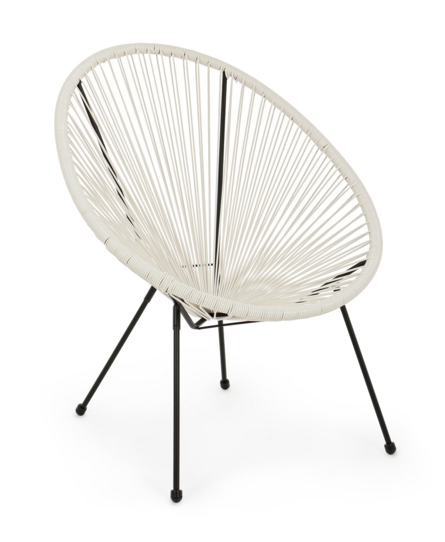 Fotel ogrodowy PARKER biały 72x78 stalowy Bizzotto