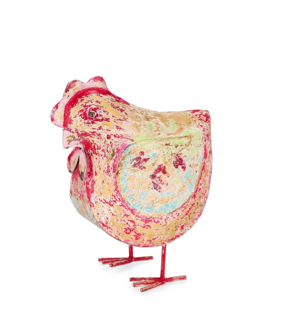 Figurka kurczak NUNA 35x21x41h metalowa Bizzotto