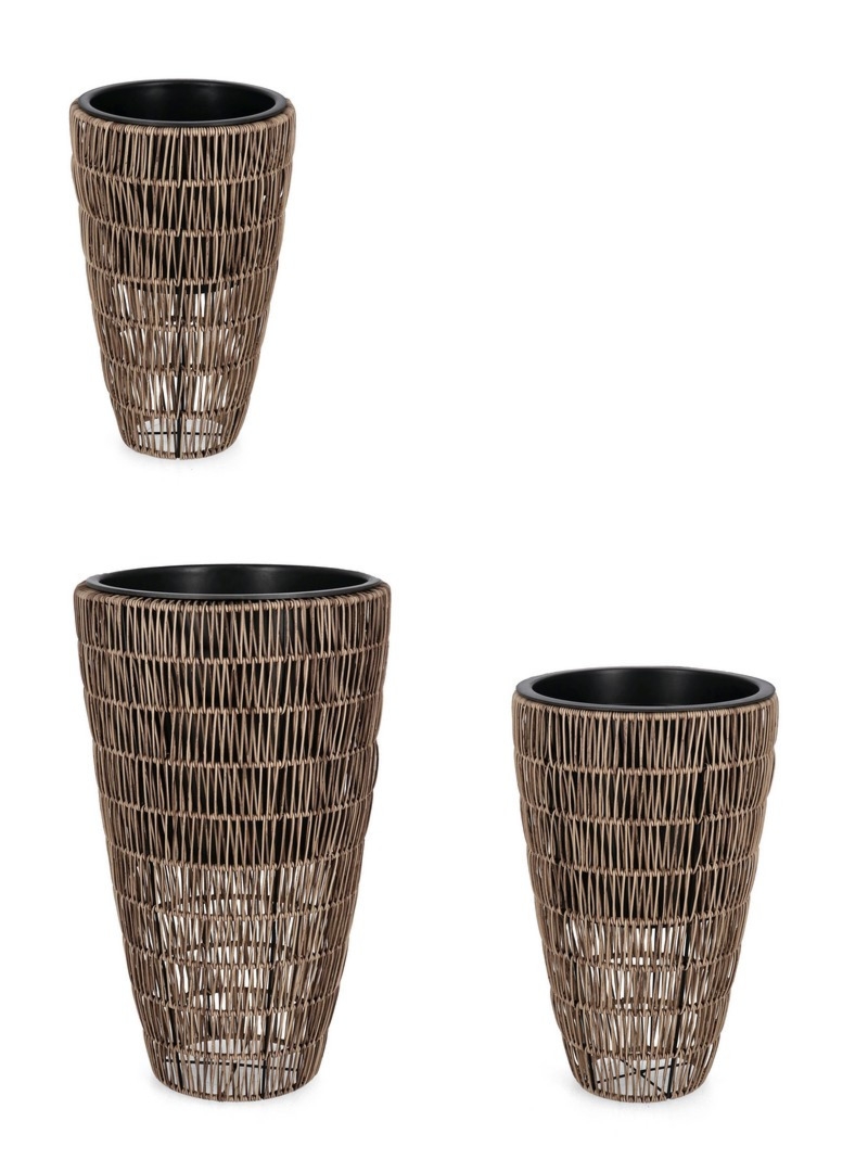 Zestaw wazonów AYUN brązowy Ø26,Ø30,Ø36 z polietylenu Bizzotto