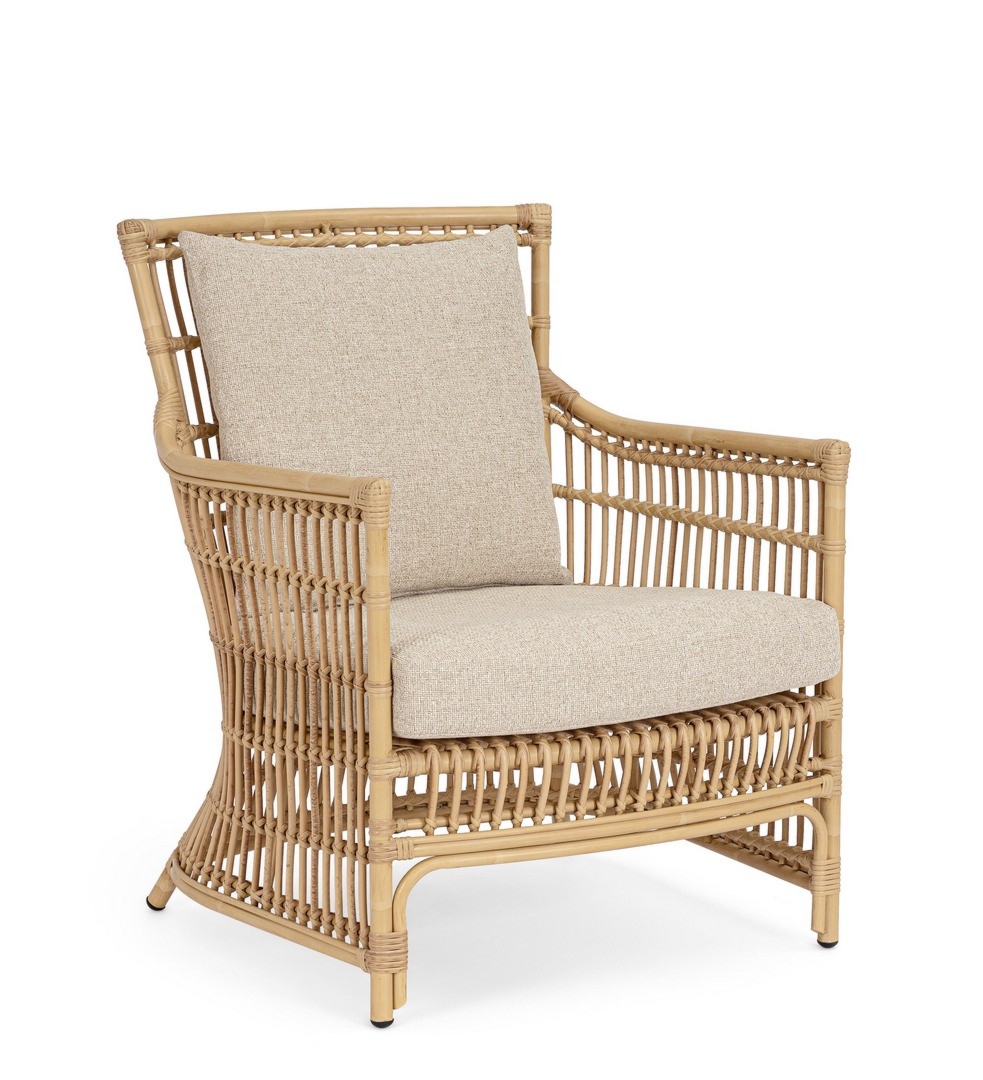 Fotel ogrodowy ADELMA 68x79 aluminiowy z efektem rattanu Bizzotto