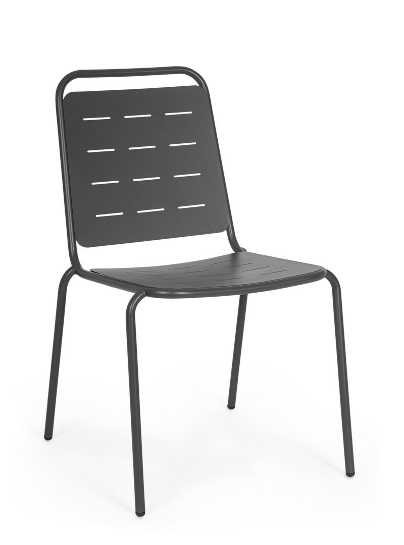 Krzesło ogrodowe YARA antracytowe 50x57.5 stalowe Bizzotto