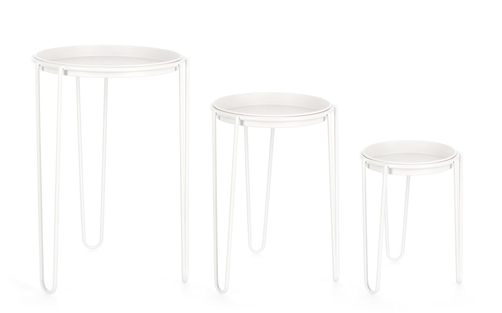 Zestaw stojaków na donice MADELYN biały Ø23,Ø28,Ø33 stalowy Bizzotto