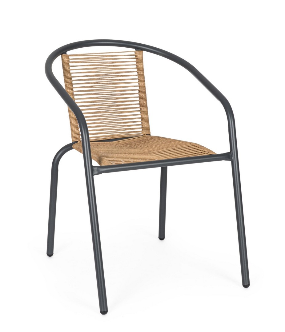 Krzesło ogrodowe ESTELA naturalne 54x63 stalowe Bizzotto