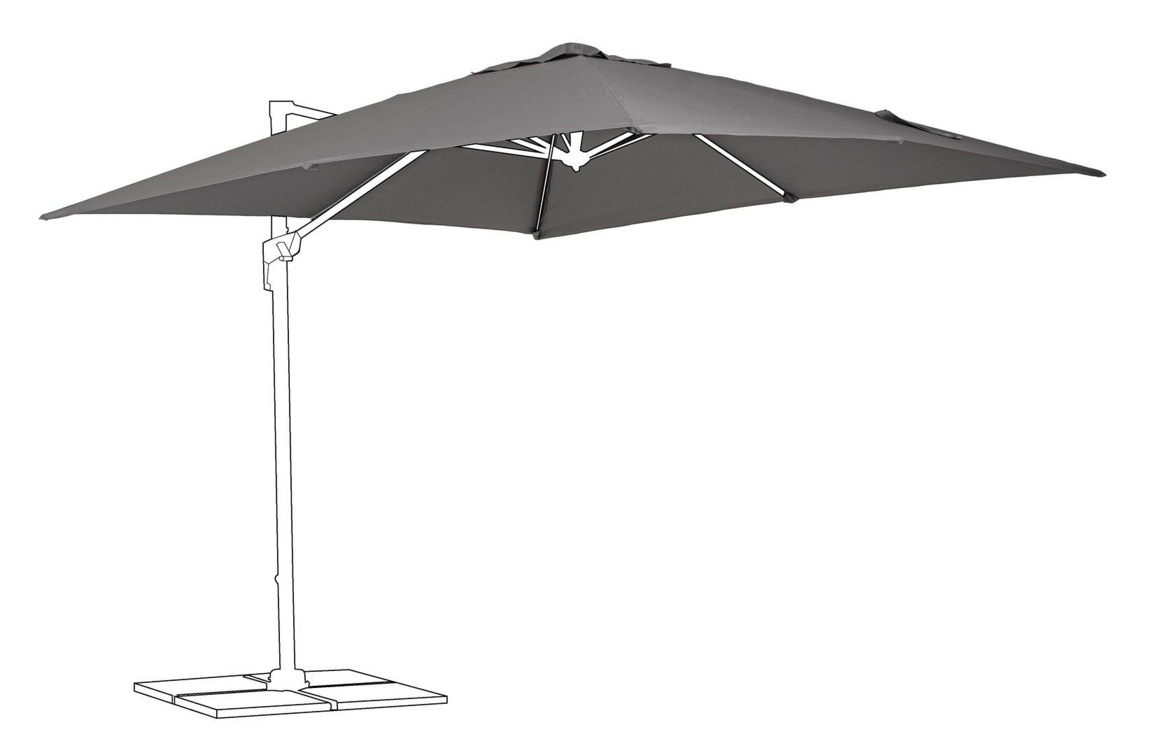 Poszycie do parasola SIVIGLIA SIVIGLIA szare 300x300 z poliamidu Bizzotto