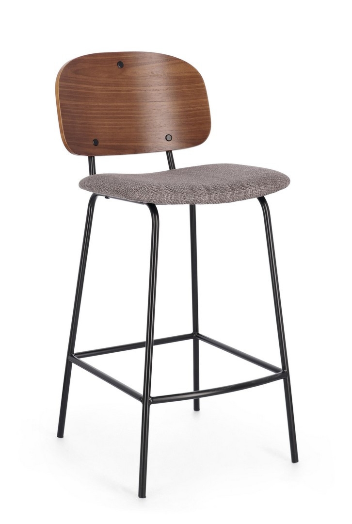 Krzesło kuchenne Sienna szare 52.5x43.5x93.5cm stal epoksydowana PET Bizzotto