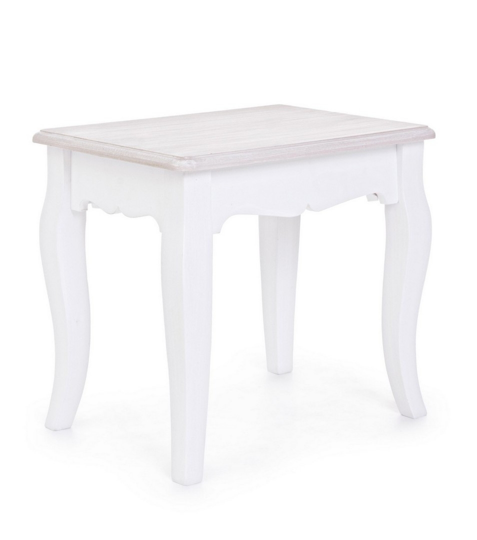 Stołek Charlene beżowe 41x30x38cm MDF Bizzotto