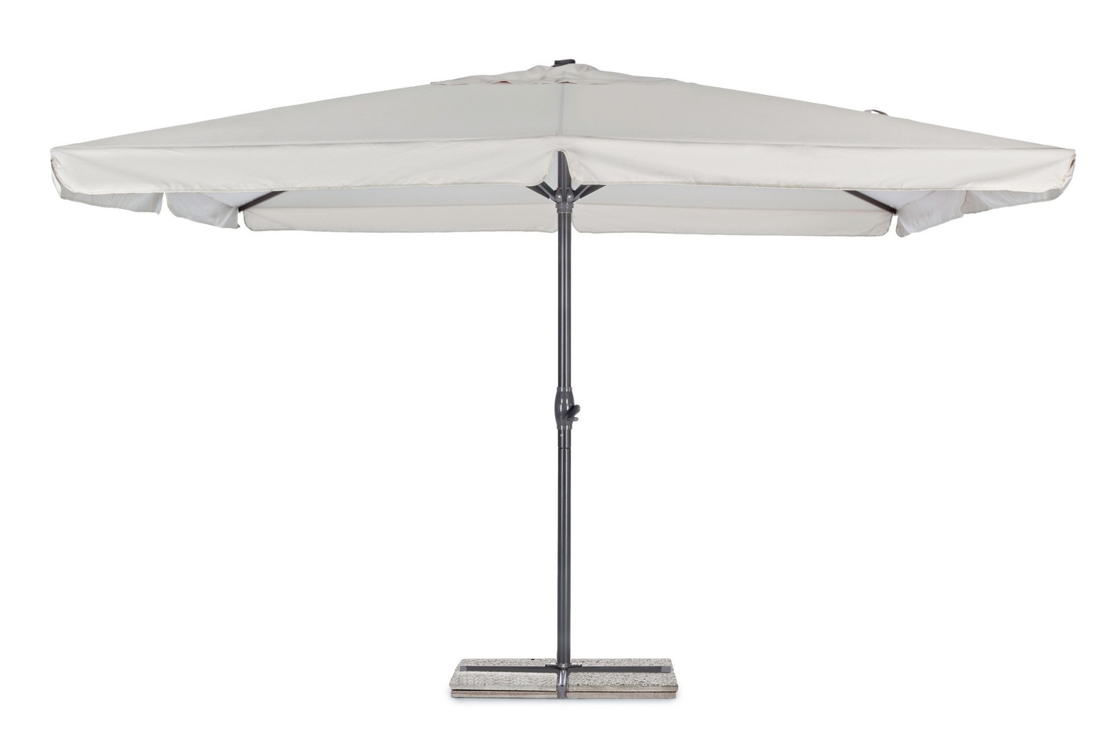 Parasol ogrodowy z nogą centralną ALGHERO jasny szary 400x400 aluminiowy Bizzotto