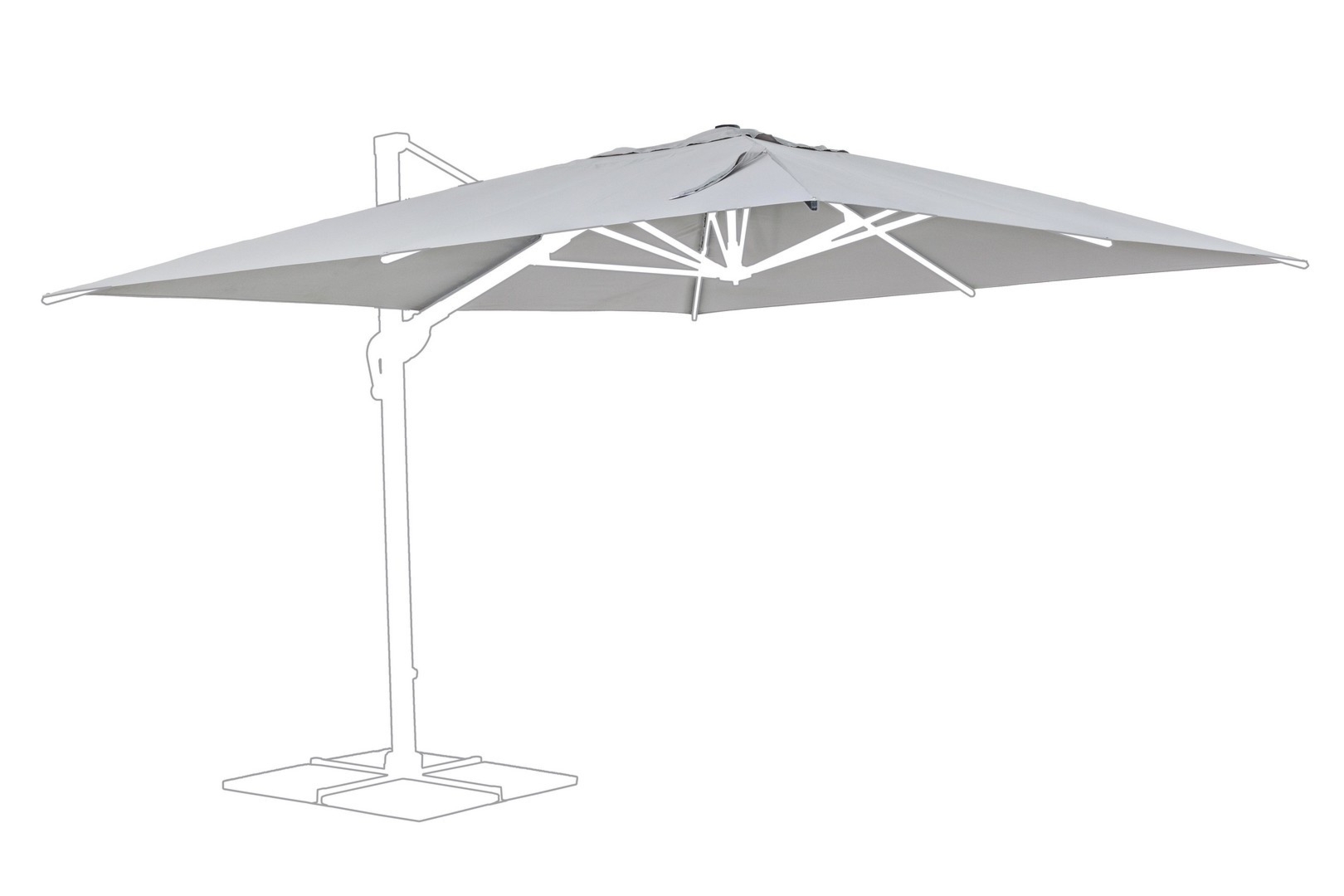 Poszycie do parasola INES INES jasnoszare 400x300 z poliamidu Bizzotto