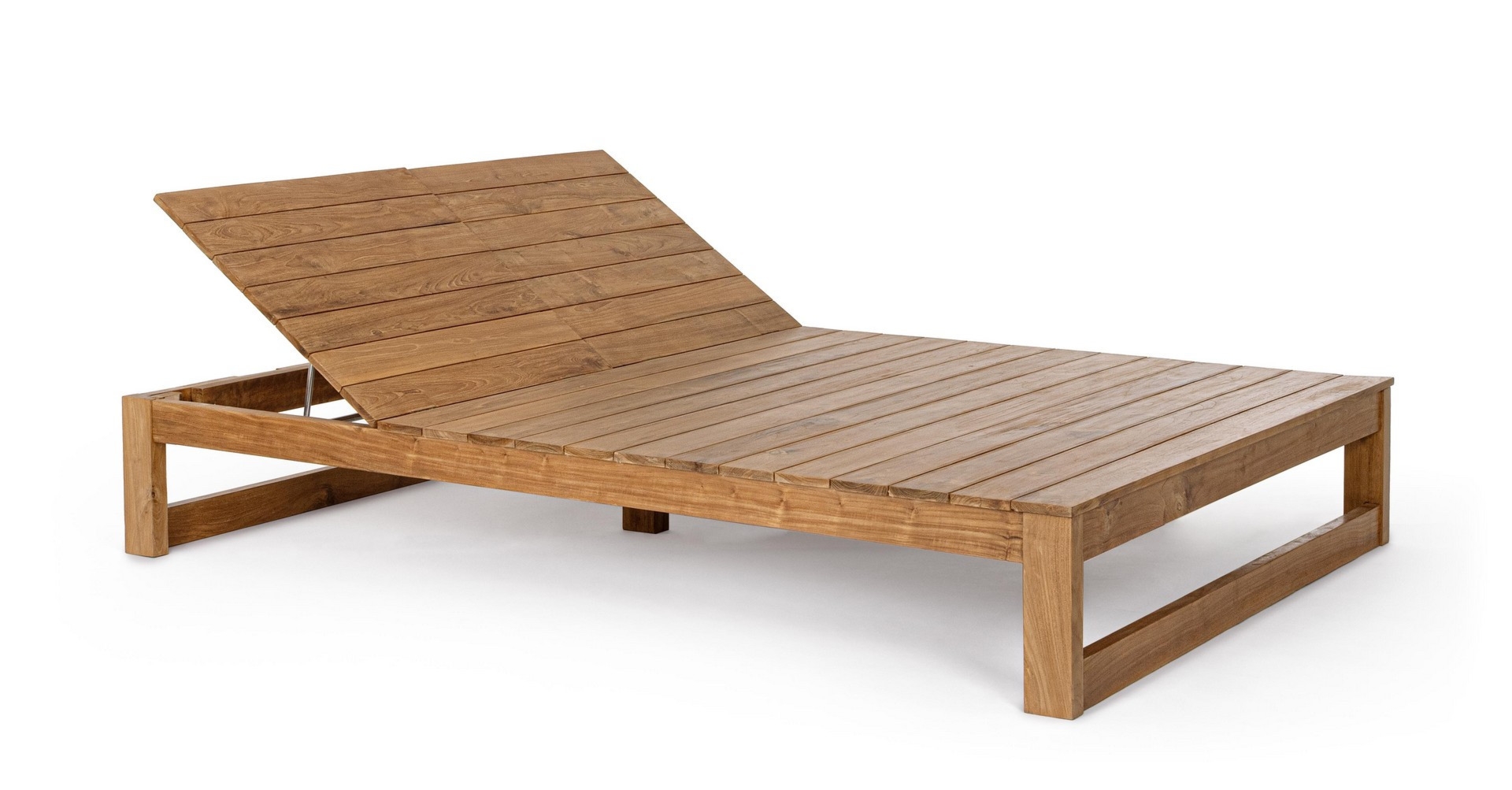 Podwójny leżak ogrodowy HONOLULU 140x200 z drewna tekowego Bizzotto