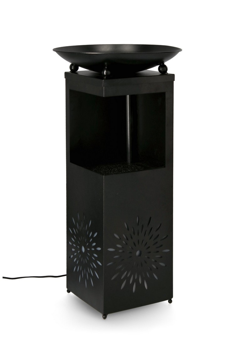 Fontanna ogrodowa YUKI czarna 40,5x40,5 metalowa Bizzotto