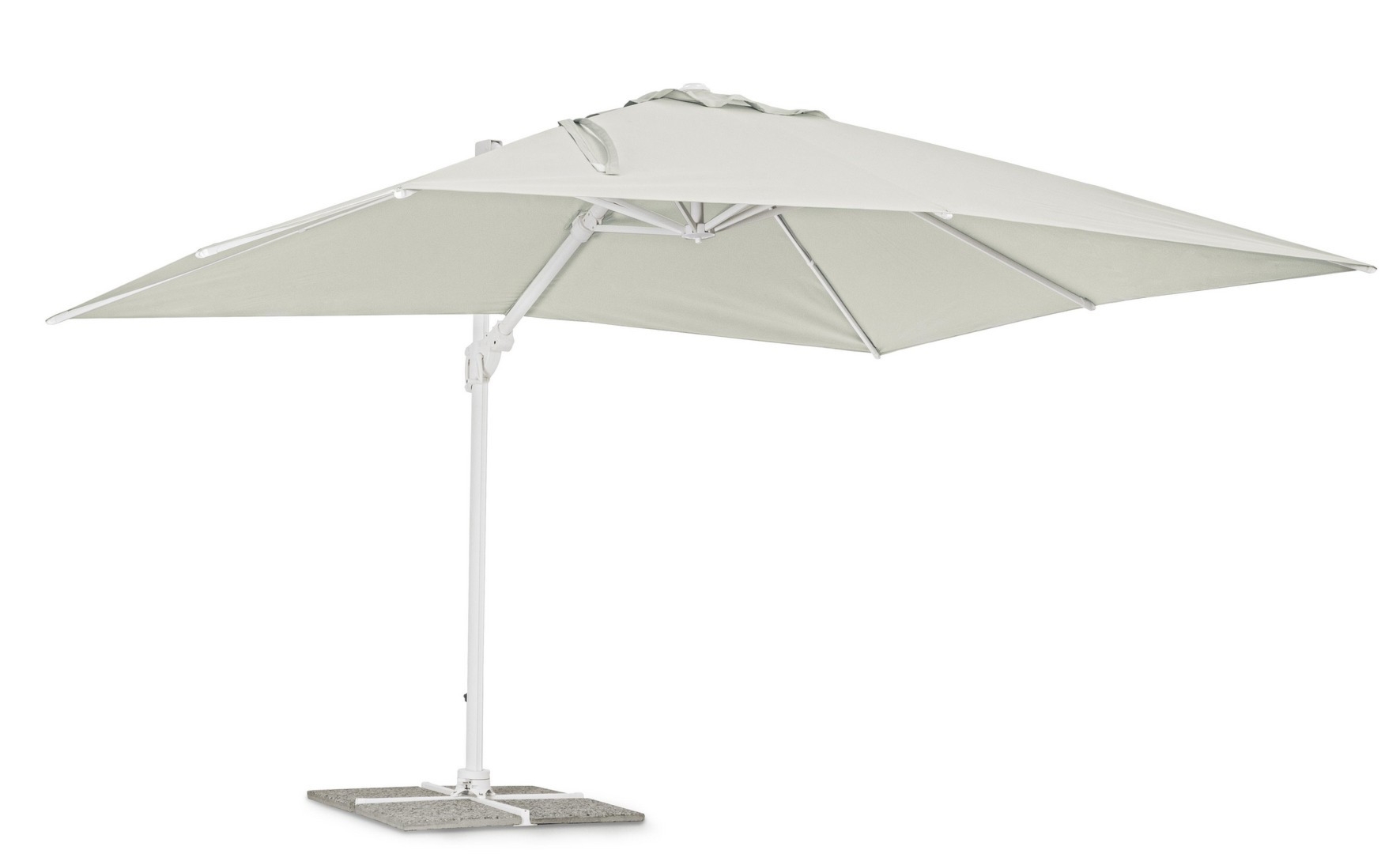 Prostokątny parasol z nogą boczną EDEN biały 400x300 aluminiowy Bizzotto
