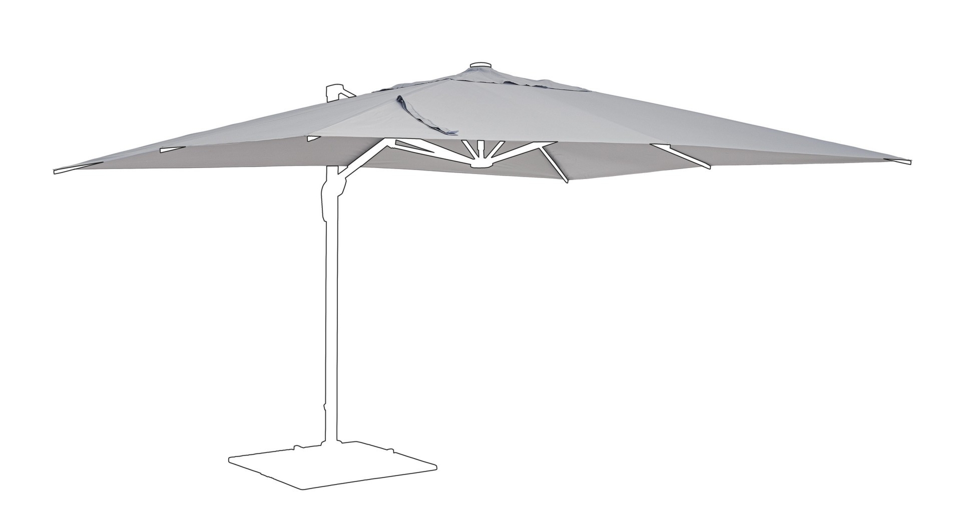 Poszycie do parasola VEGA VEGA jasnoszare 400x300 z poliamidu Bizzotto