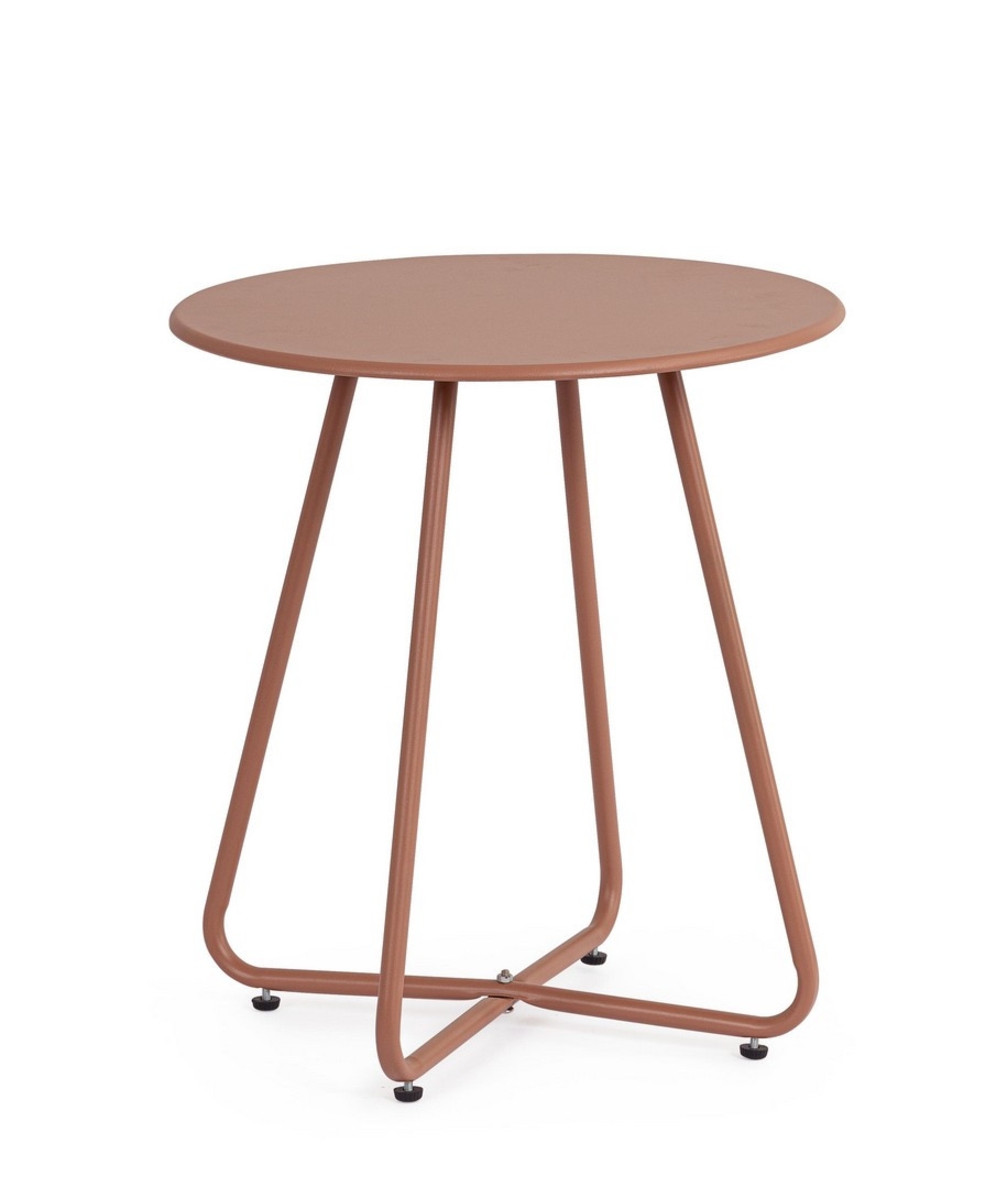 Stolik kawowy JABLE koralowy Ø45 stalowy Bizzotto