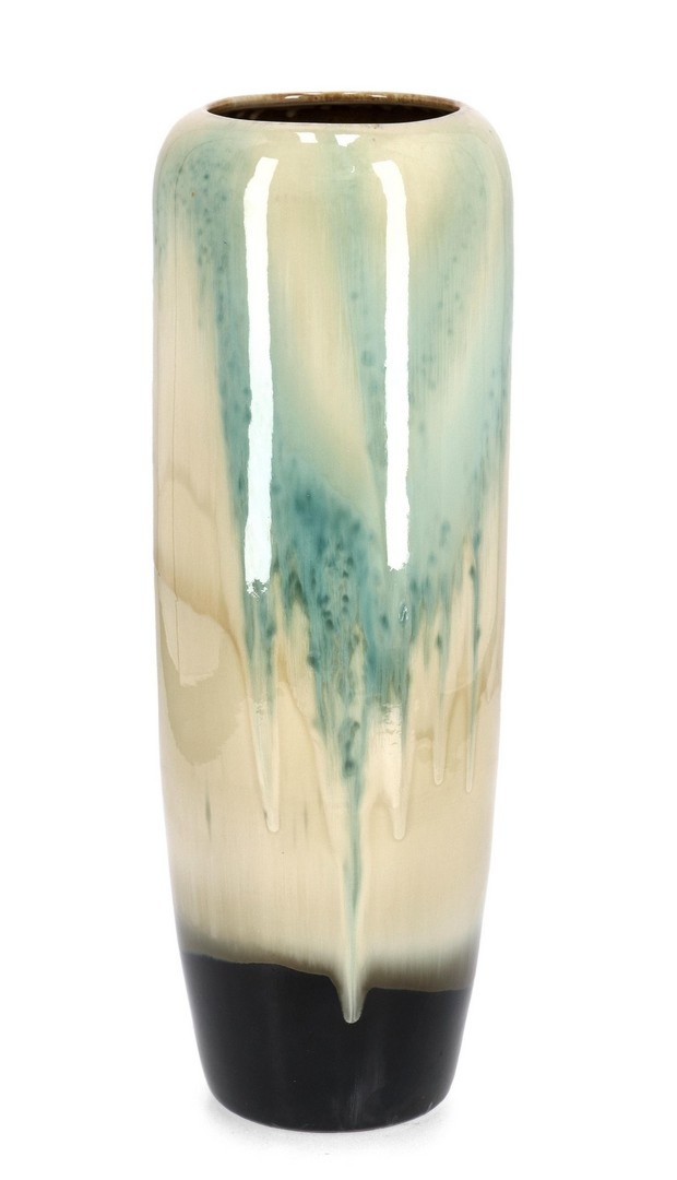 Wazon wykonany ręcznie COIRA beżowo-niebieski Ø20 z terakoty Bizzotto